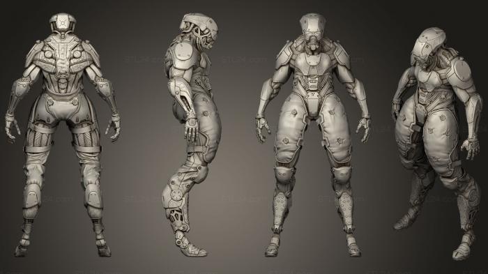 Figurines heroes, monsters and demons (Sci Fi Droid 02, STKM_1144) 3D models for cnc